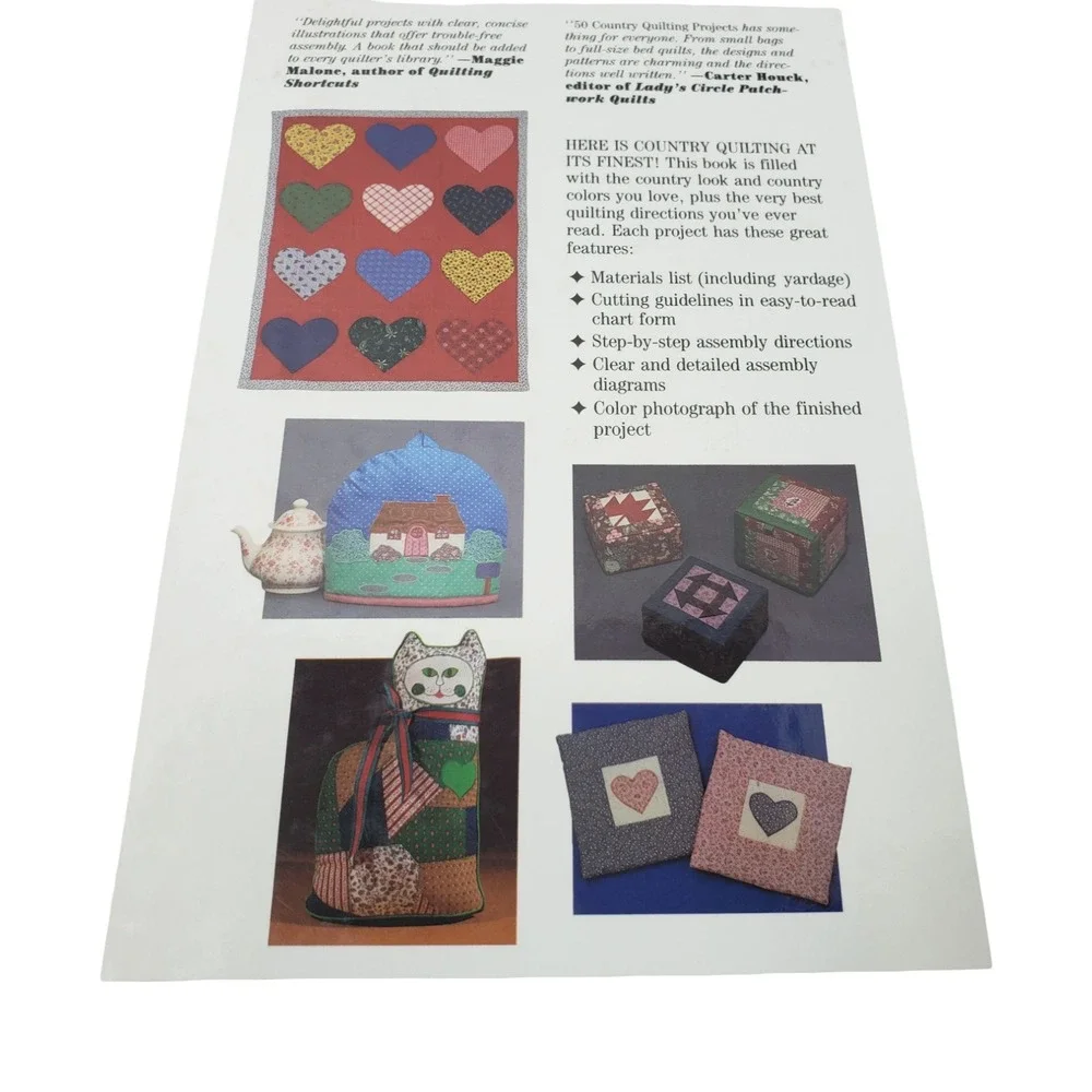 50 Country Quilting Projects Hardcover Book Step-by-Step Patterns